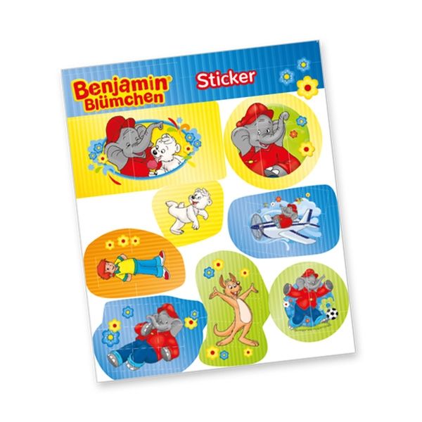 Stickerbogen "Benjamin Blümchen" mit 8 Stickern