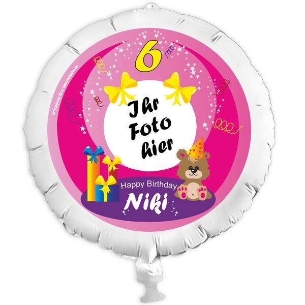 Geschenkballon "Little Girl" mit Foto für Kindergeburtstag Mädchen