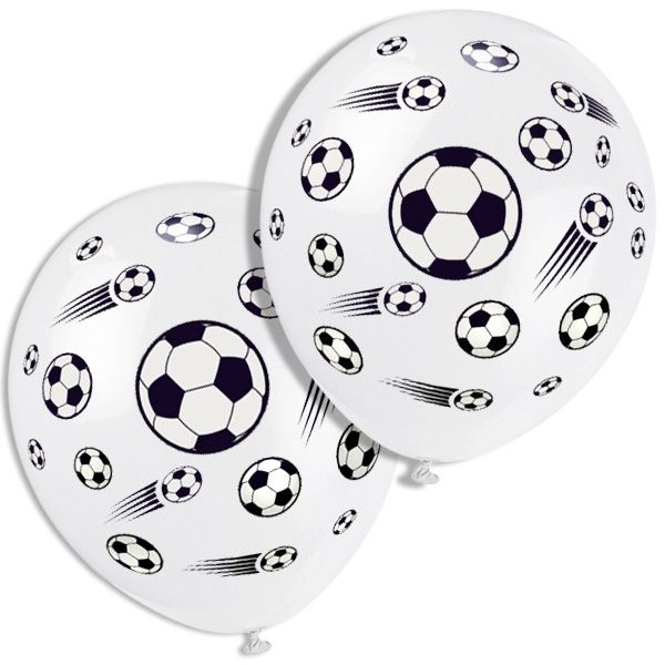 Latexballons Fußball 5er Pack,30cm, weiß