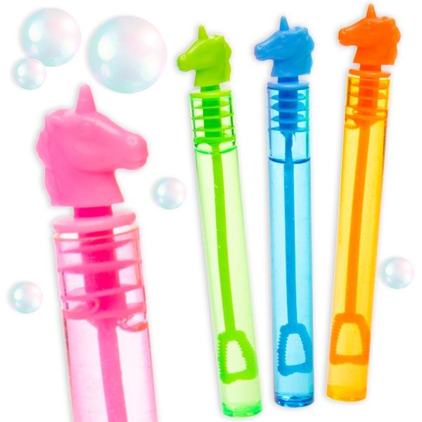 Beliebtes Mitgebsel - Seifenblasen Einhorn, 1 Stk, Blasen zum Anfassen, neon