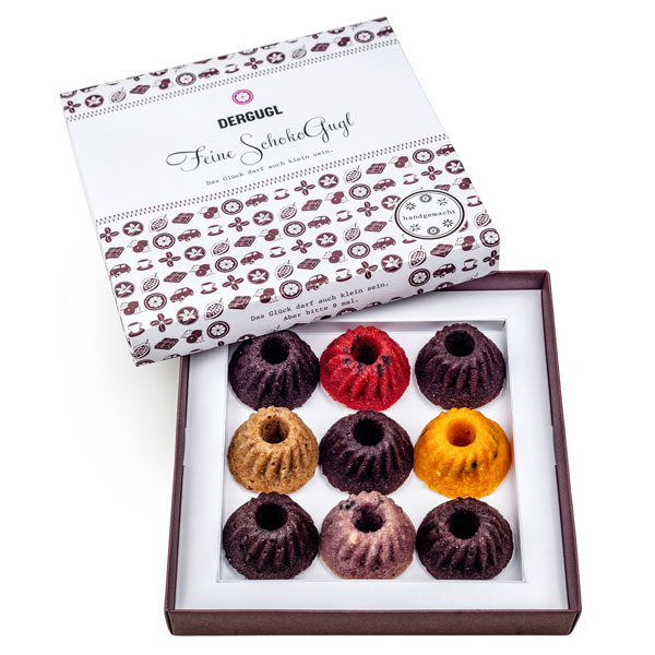 GlücksGugl, Mini-Guglhupf im 9er Pack, 7 verschieden Sorten, 126g