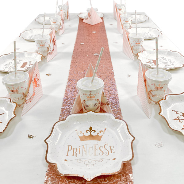Prinzessin Tischdeko Set bis 10 Gäste, 62-teilig