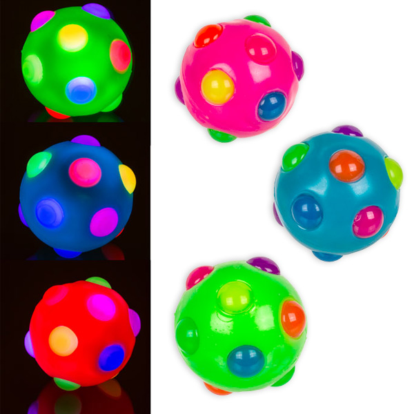 Springball Disco mit blinkender LED, 1 Stück, 6,5cm