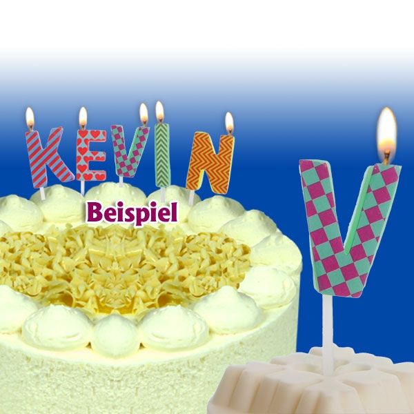 Mini Kerze Buchstabe V, 2,5 cm, für personalisierte Geburtstagstorte