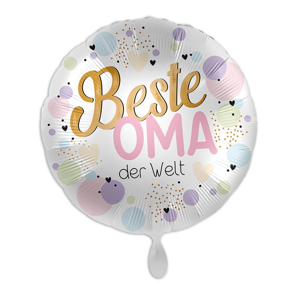 "Beste Oma der Welt", Folienballon rund Ø 34 cm