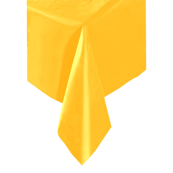 Tischdecke gelb 1,4 × 2,7 m, einfarbige Partytischdecke, abwischbare Folie
