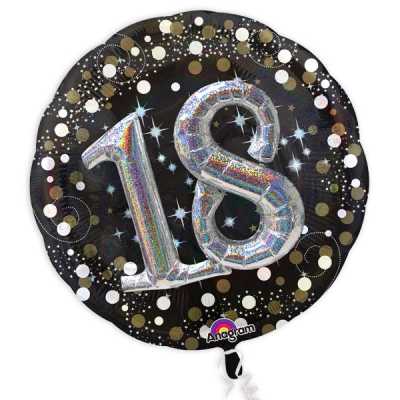 Wandbanner Zum 18. Geburtstag – Rot-gold Mit Glitzer, Wiederverwendbar