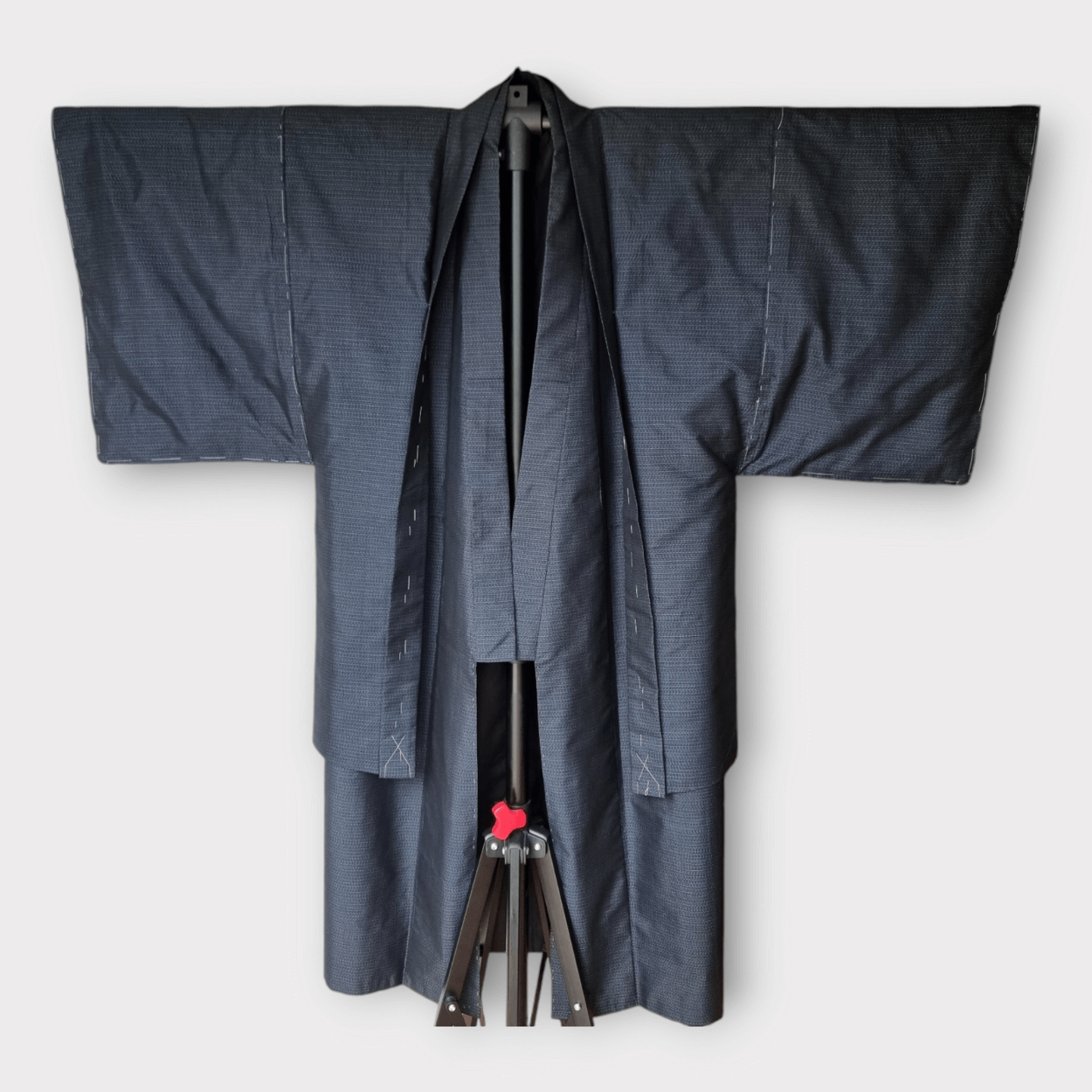 Vintage Tsumugi Kimono Ensemble Herren dunkelblau ungetragen