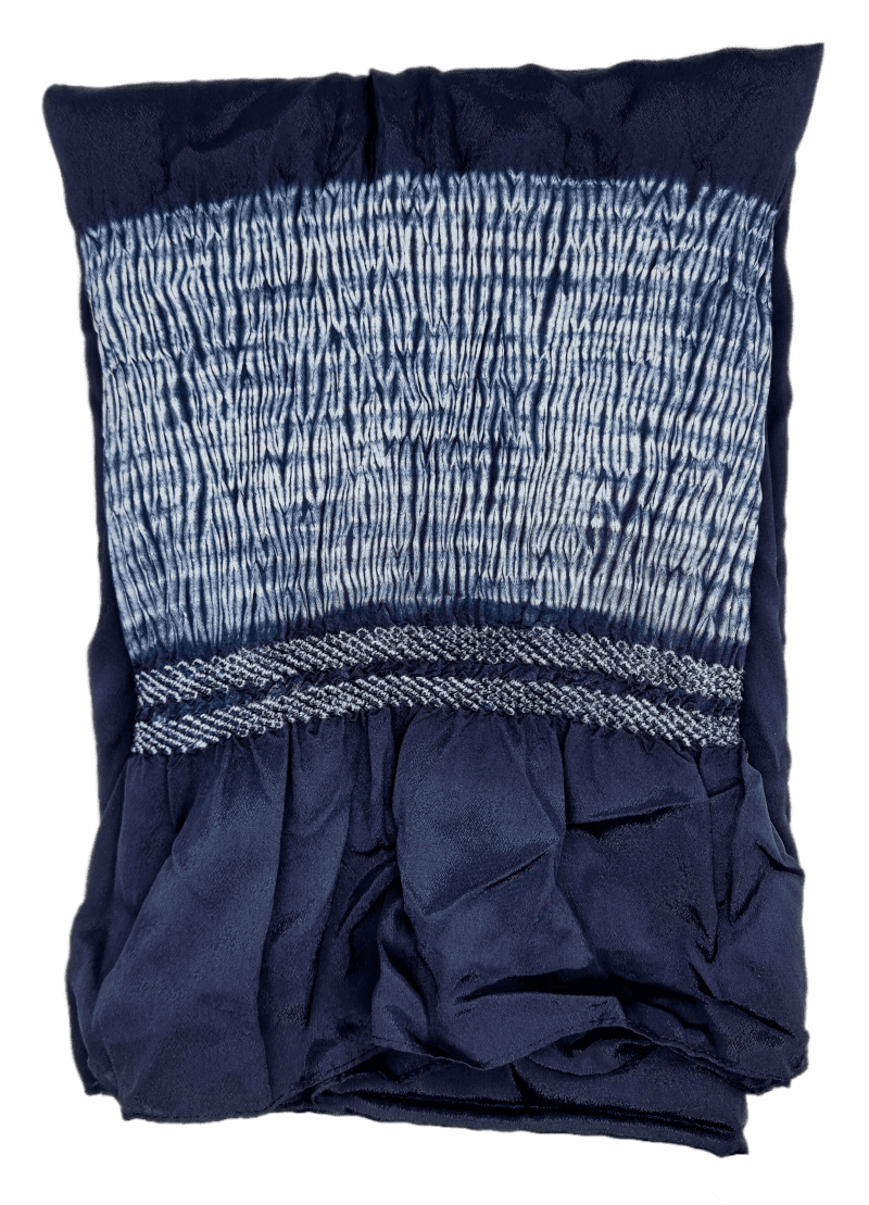 Heko Obi blau mit Batik Muster Details