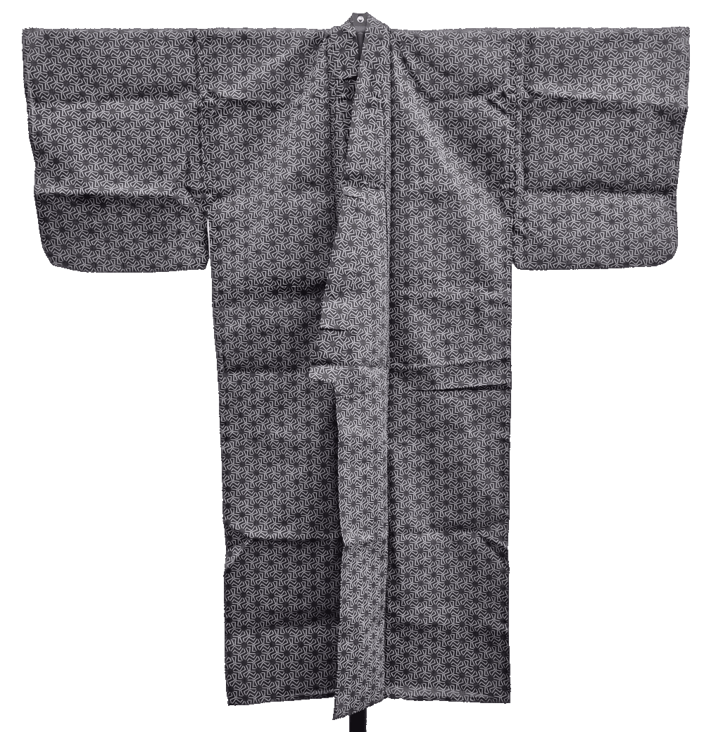 Brauner Yukata für Herren mit einem weißen Shuriken-Muster Vorderseite