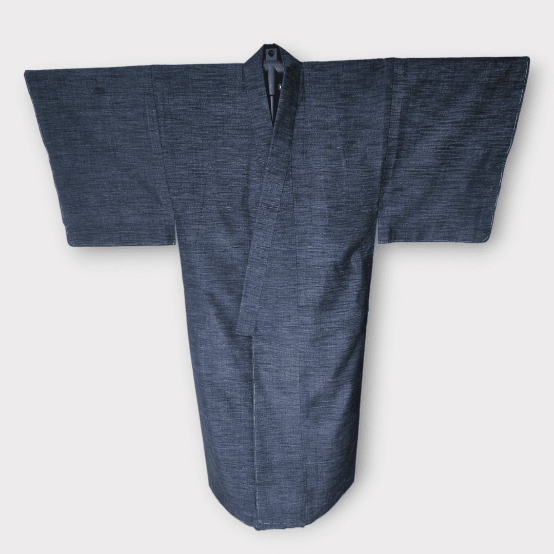 Vintage Herren Tsumugi Kimono handgewebt ungetragen