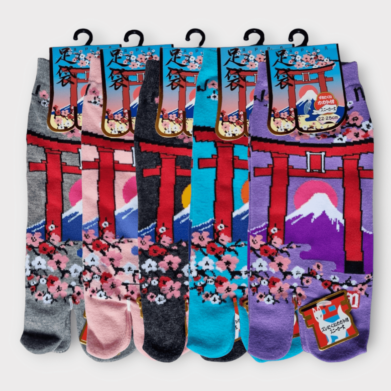 Kurze Tabi Socken Zehensocken Fuji-san und Torii 36-39