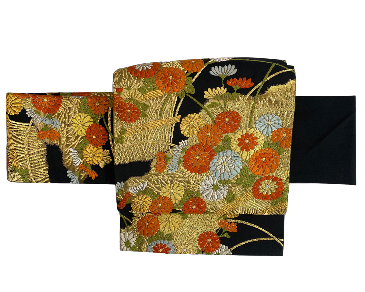 Vintage Nagoya Obi mit chrysanthemen