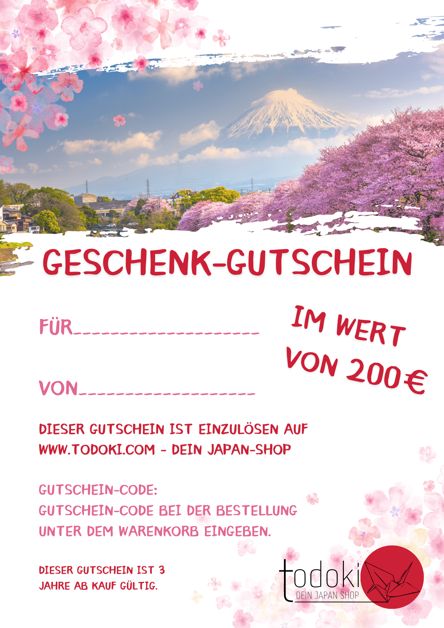 200€ Geschenk-Gutschein