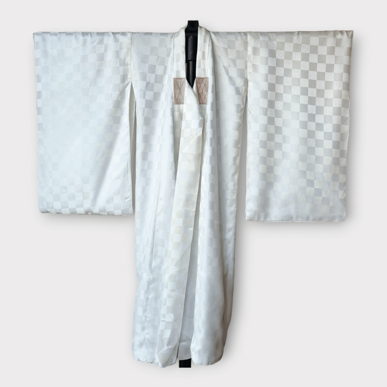 Vintage Kinder Kimono Juban Weiß Schachbrett