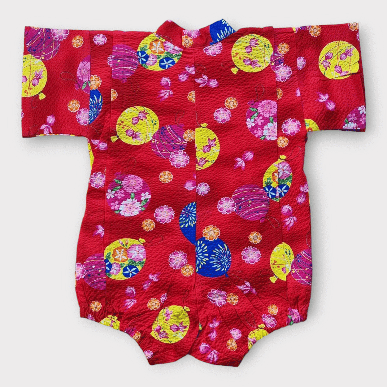Baby Kimono Babystrampler rot Yoyo und Goldfische Gr. 80