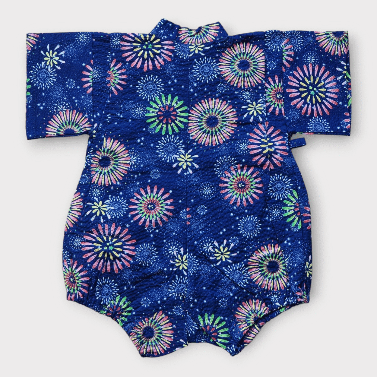 Baby Kimono Babystrampler Blau Feuerwerk Gr. 68 bis 80