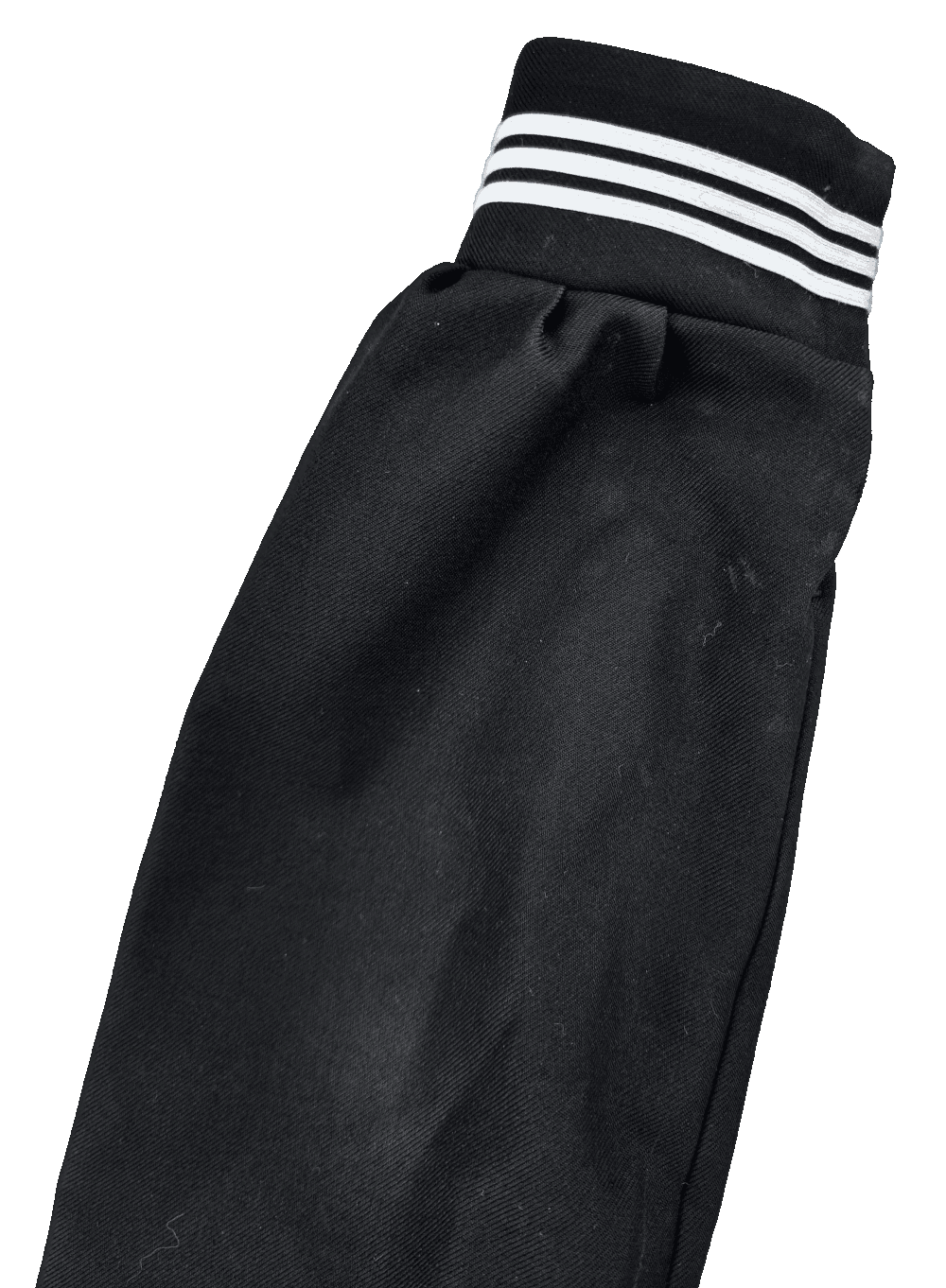 Gebrauchsspuren Rückseite rechter Ärmel einer schwarzen japanischen Matrosen Schuluniform für Mädchen