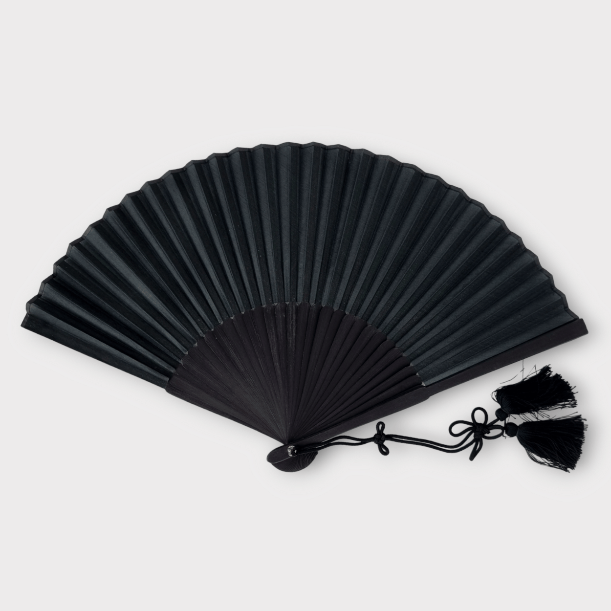Vintage Sensu japanischer Handfächer Schwarz