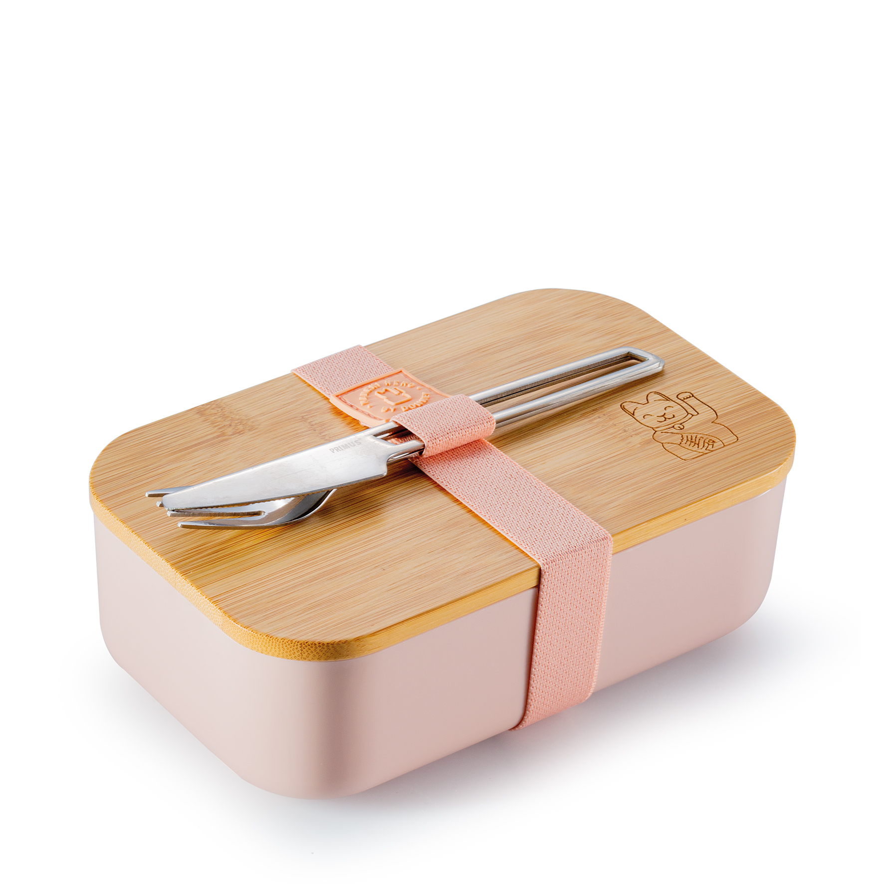 Rosa Bento Box mit Besteck