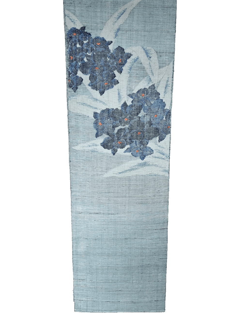Vintage Kyobukuro Obi hellblau mit Blüten
