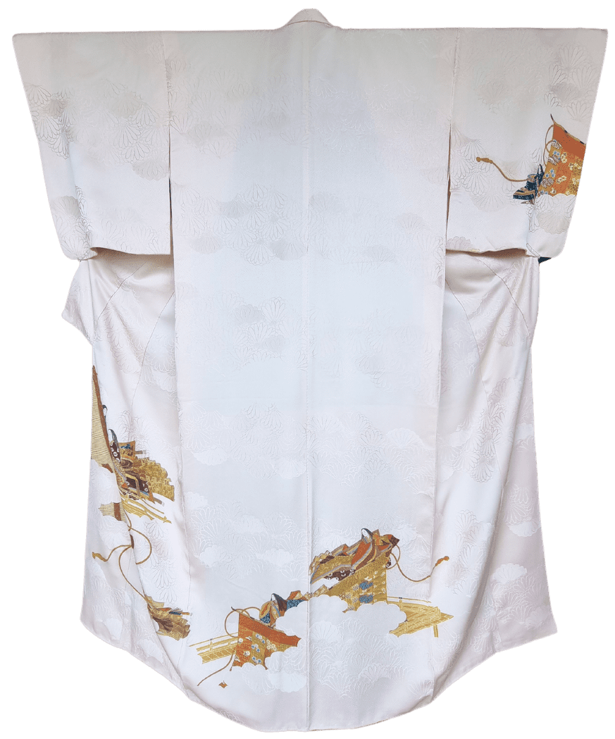 Vintage Homongi Kimono Damen Juni Hitoe 