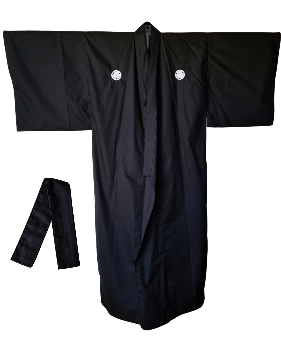 Kimono Herren schwarz Aoi Kamon inkl. Obi
