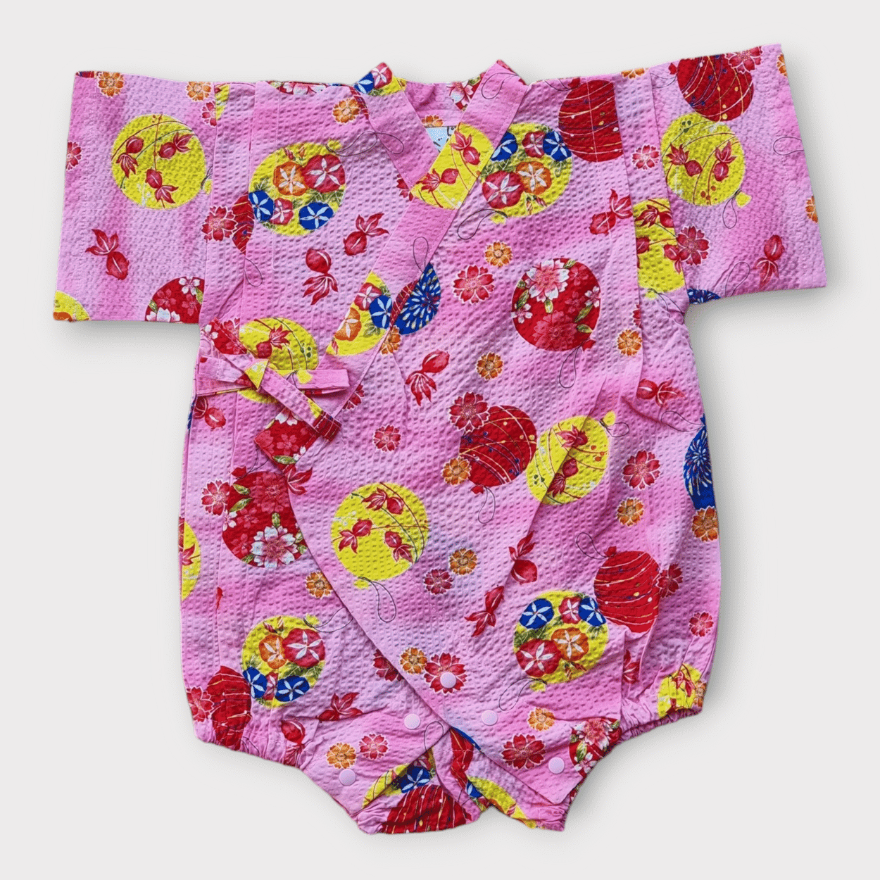 Baby Kimono Babystrampler pink Yoyo und Goldfische Gr. 68