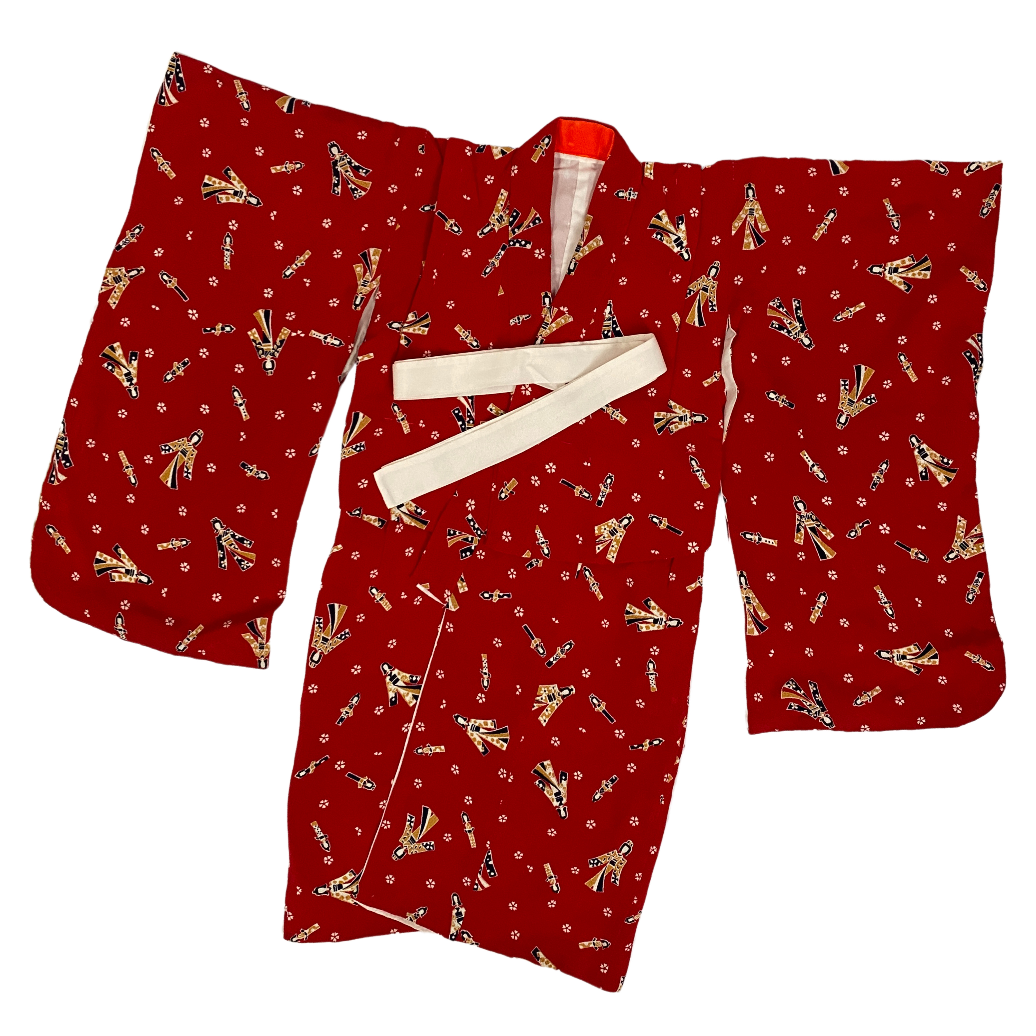 3-teiliges rotes Kimono-Set für Mädchen