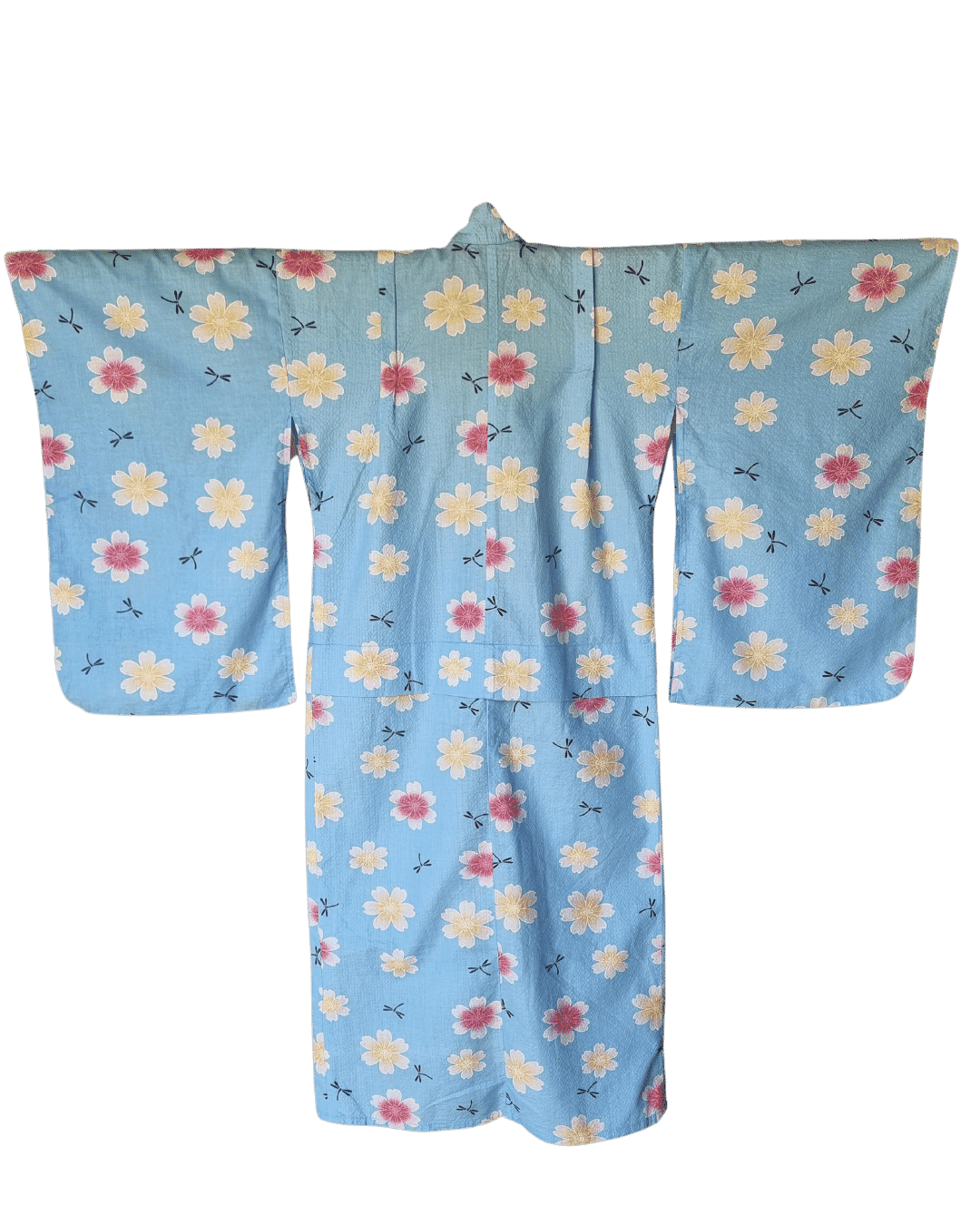 Vintage Kinder Yukata Kimono hellblau Sakura 116/122