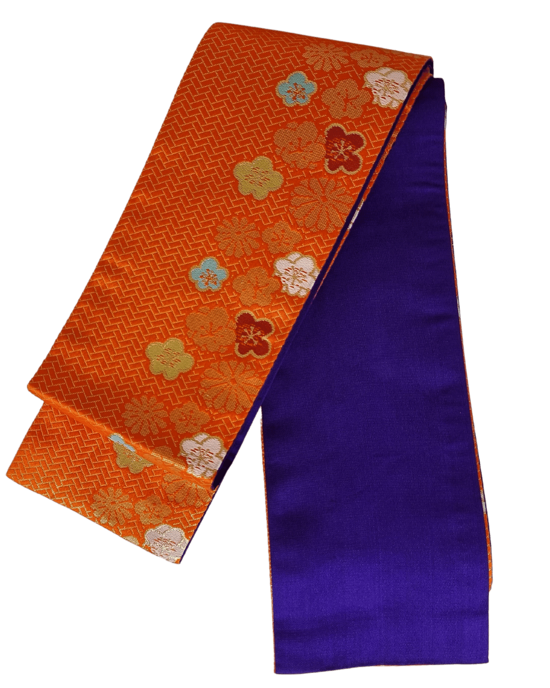 Vintage Hanhaba Obi orange und lila