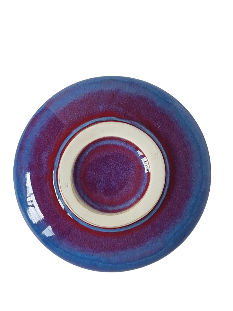 Matcha Schale / Chawan Blau mit Rot
