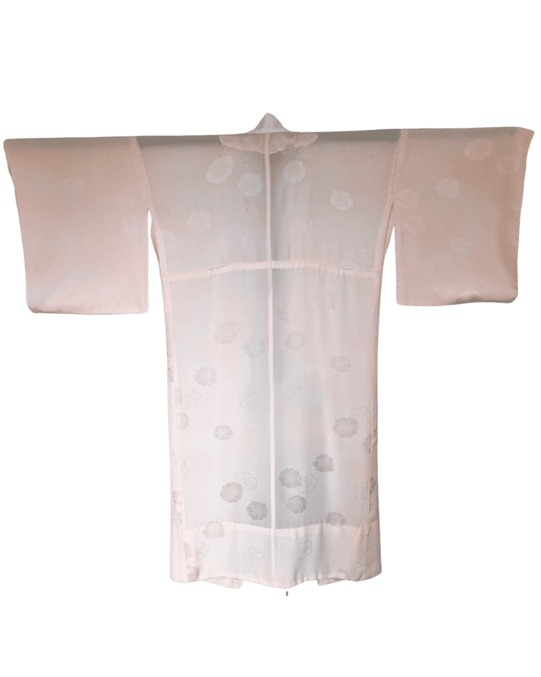 Vintage Naga-Juban Unterkimono rosa-weiß mit Blüten