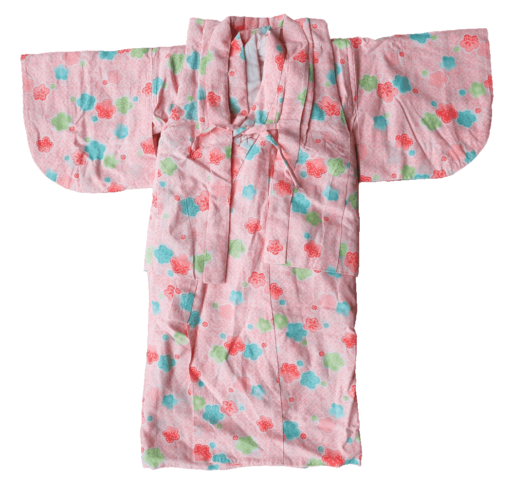 Kinder Kimono Set rosa mit Blüten