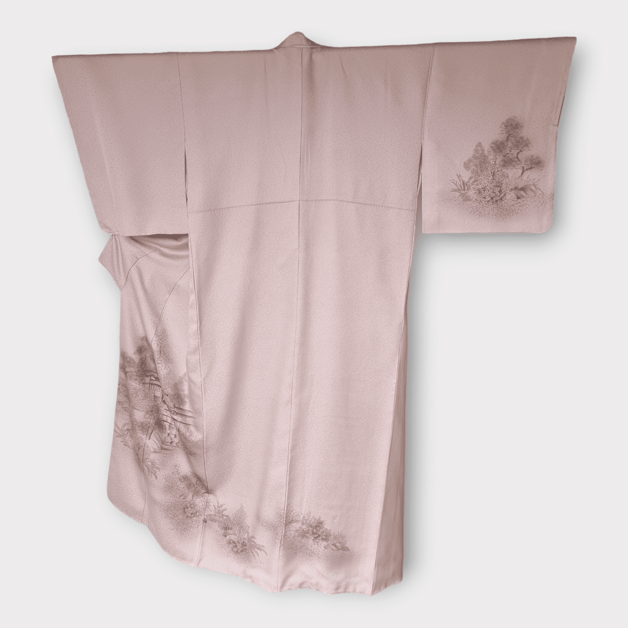 Vintage Houmongi Kimono Damen Rosa