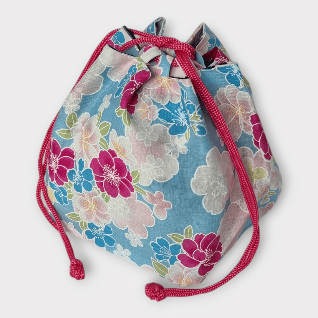 Kinchaku Beutel Wendetasche blau