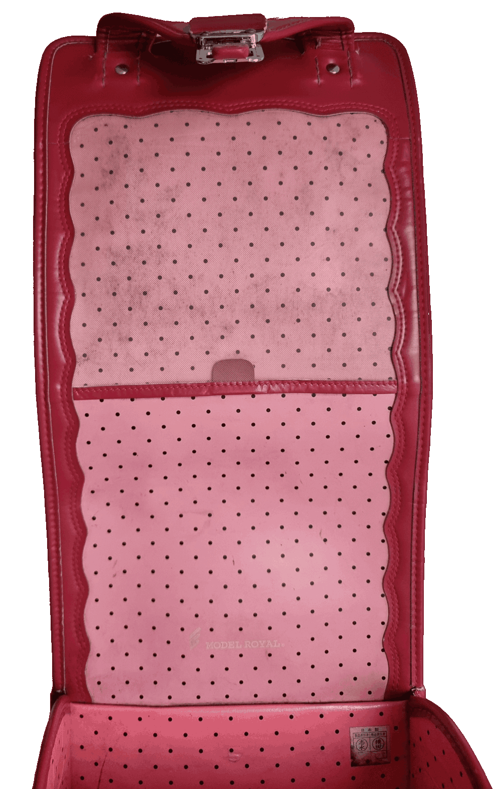 japanischer vintage Schulrucksack randoseru pink Innenseite Deckel