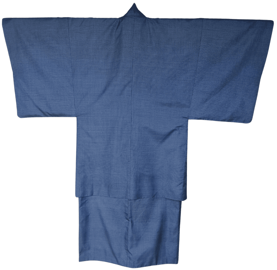 Vintage Oshima Tsumugi Kimono Ensemble Herren dunkelblau 