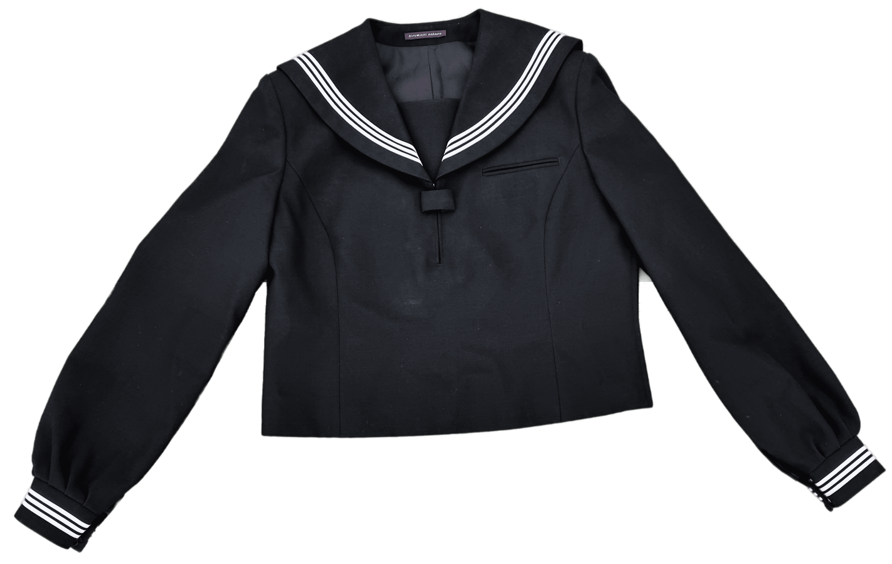 Oberteil Voderseite einer schwarzen japanischen Matrosen Schuluniform für Mädchen