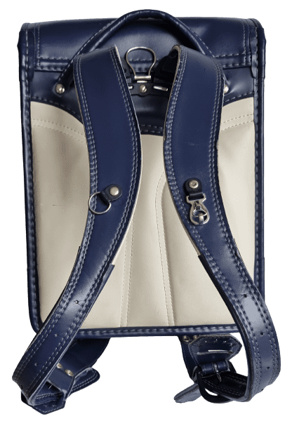 japanischer vintage Schulrucksack randoseru blau Rückseite