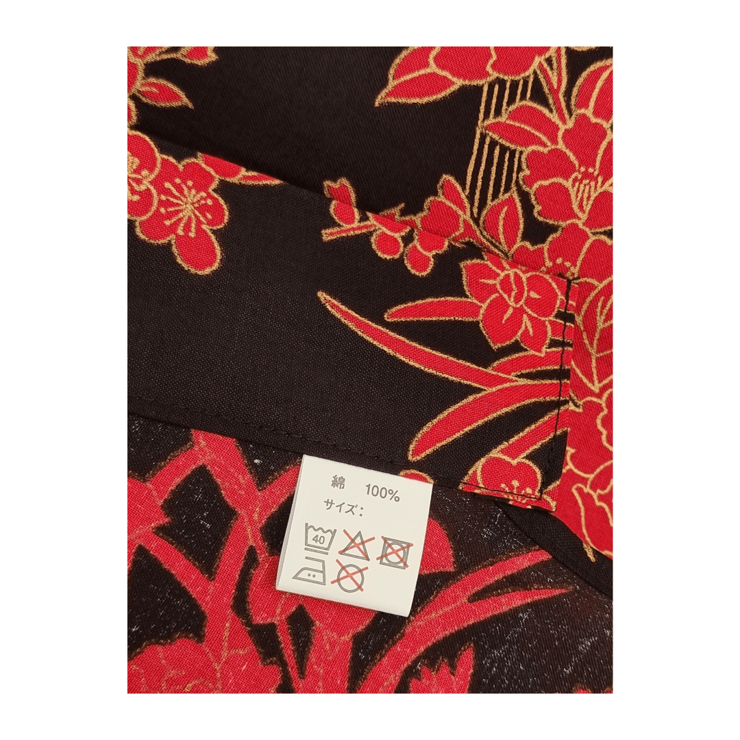 Plus Size Yukata Damen Kawa Schwarz inkl. Obi