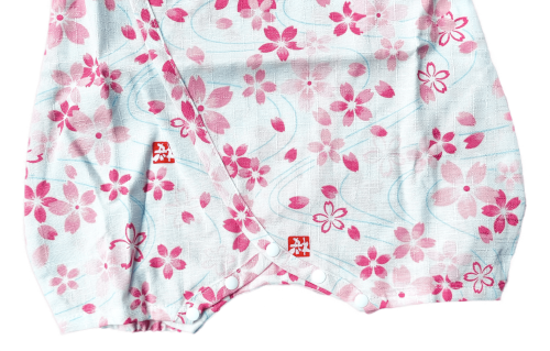 Babystrampler weiß mit Kirschblüten Detail