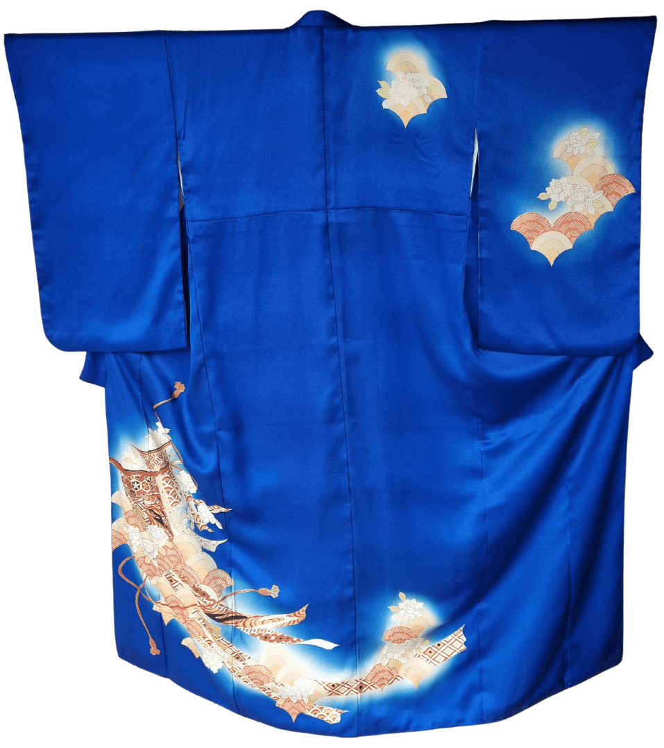 Vintage Homongi Kimono Damen Königsblau