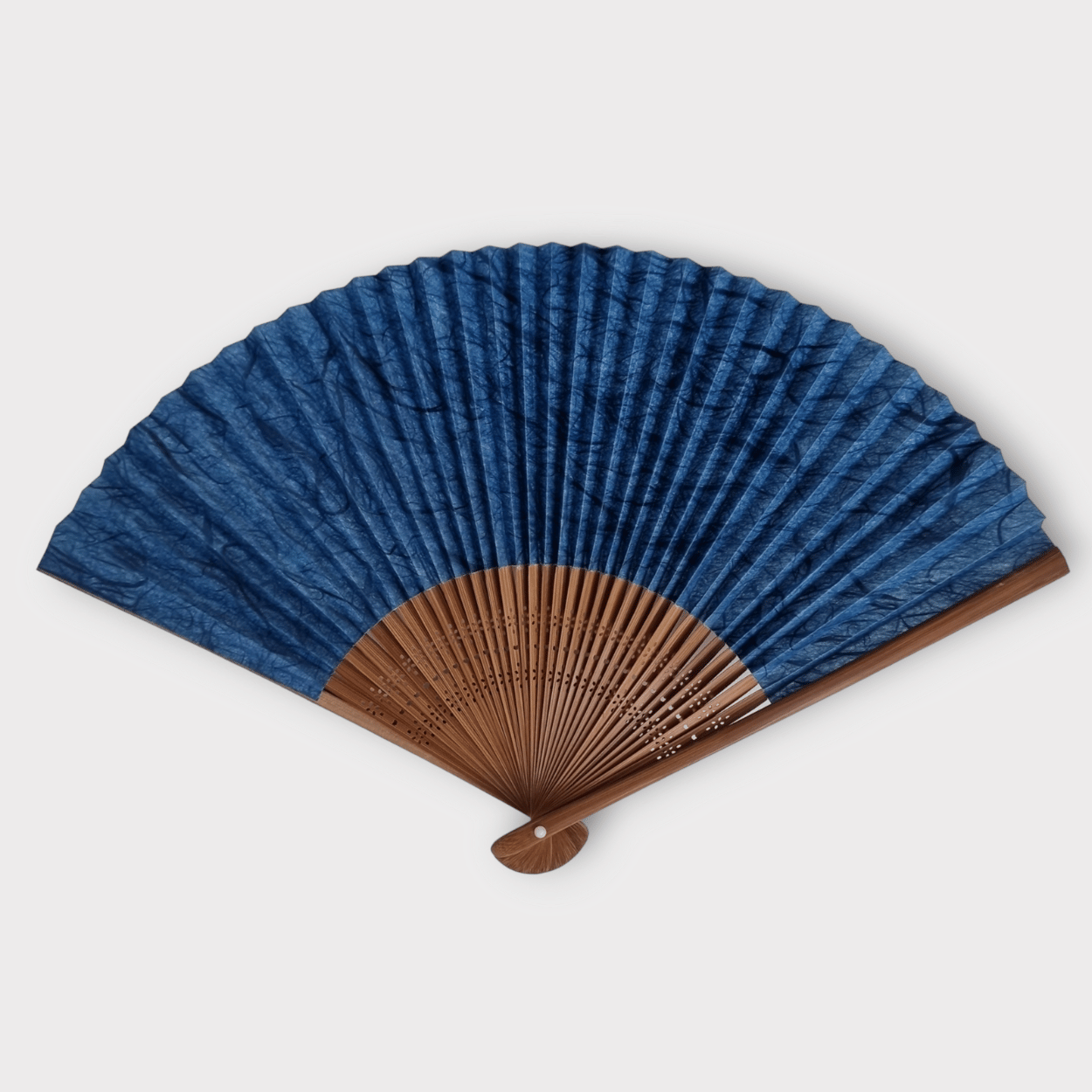 Vintage Sensu japanischer Handfächer Blau