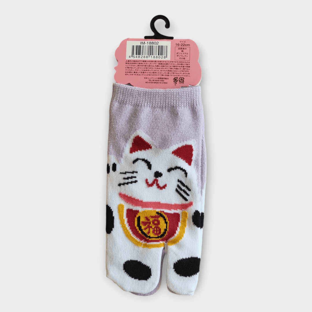 Kinder Tabi Socken Zehensocken Winkekatze Gr. 26 - 36