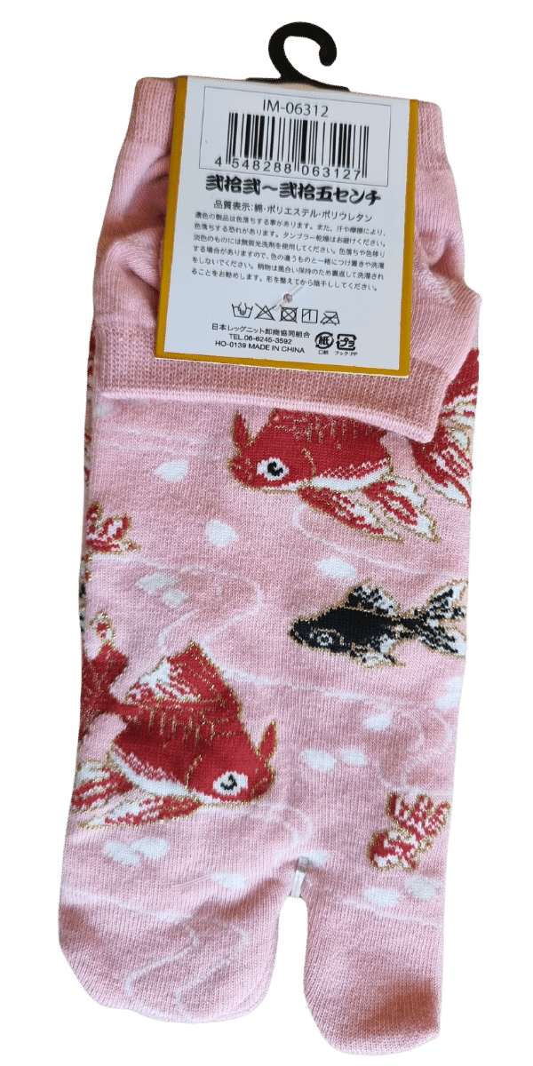 Tabi Socken Zehensocken Goldfische rosa
