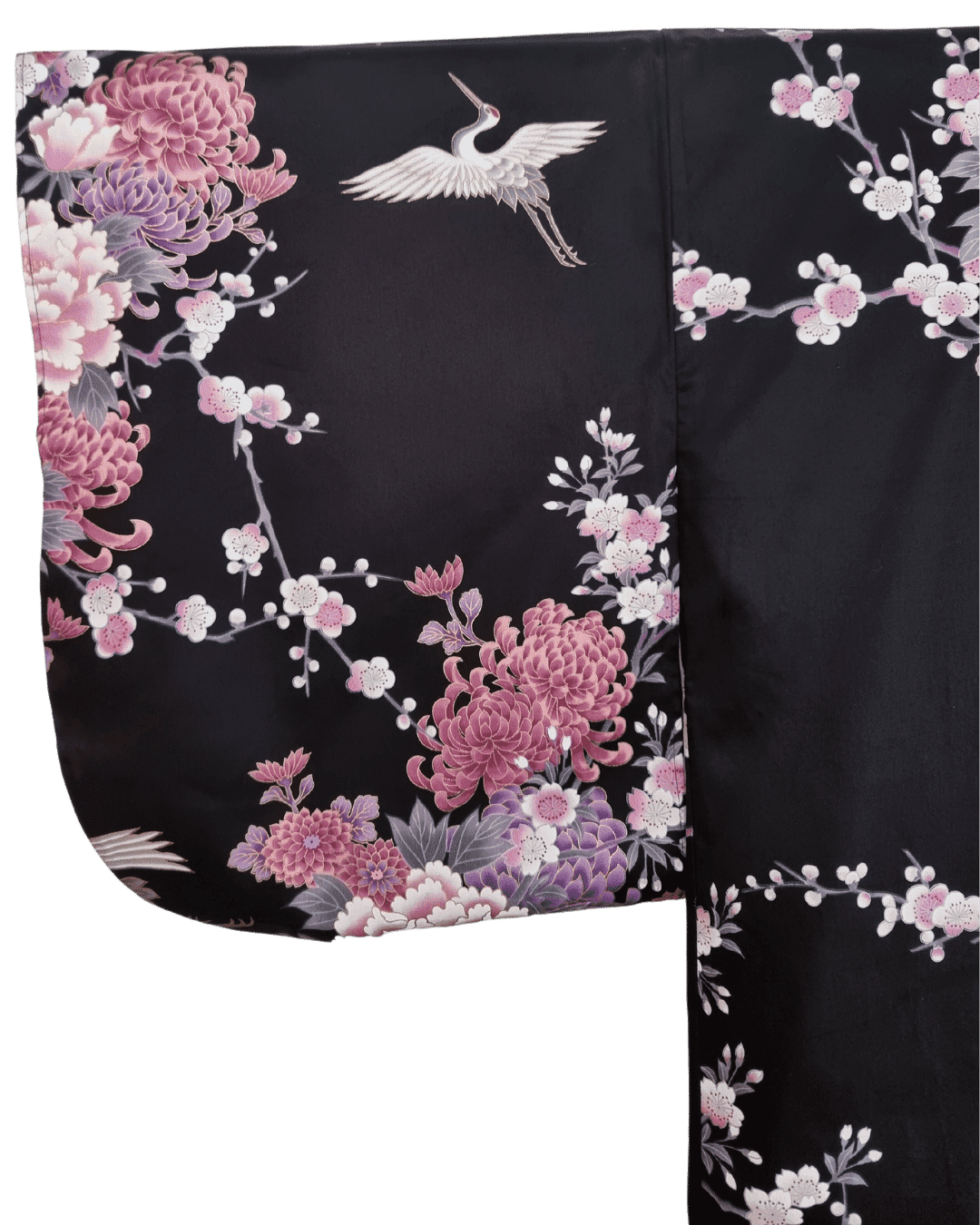 Damen Kimono Pfingstrosen und Kranich