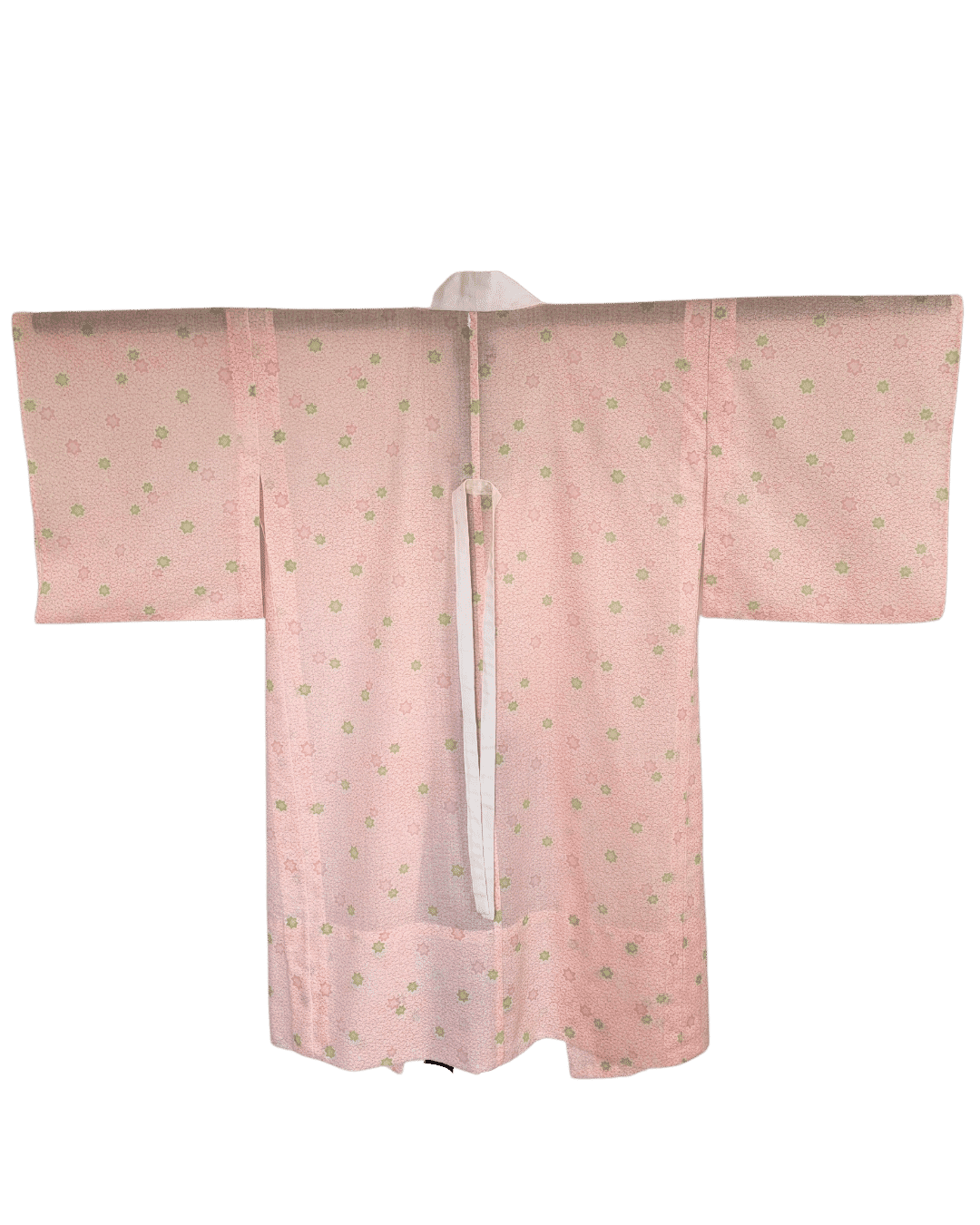 Vintage Naga-Juban Unterkimono naturweiß mit Blättermuster