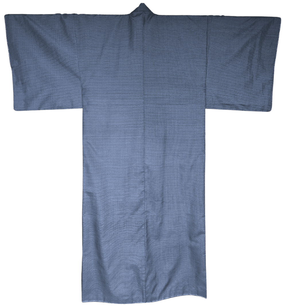 Vintage Oshima Tsumugi Kimono Herren Kikko blau ungetragen