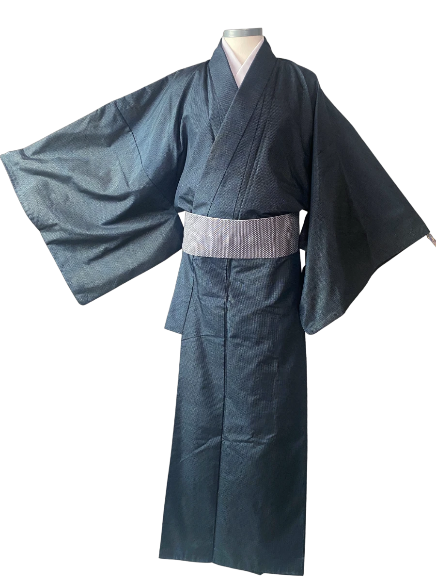 Vintage Tsumugi Kimono für Männer (155cm)